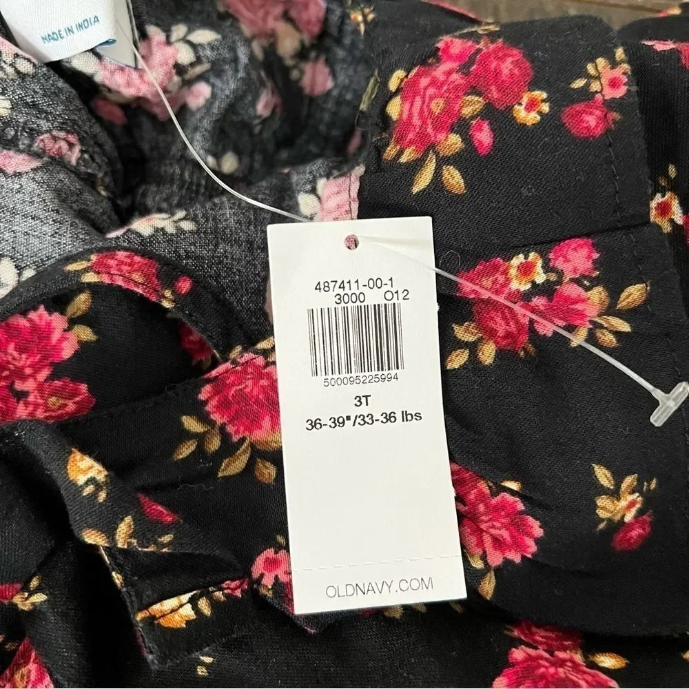 Old Navy Fit & Flare Ruffle Trim Floral Dress Toddler Girl 3T